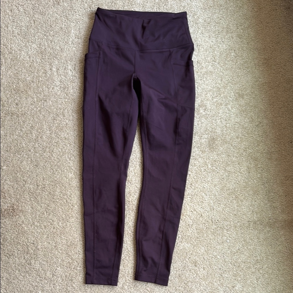 (2) Yogalicious Purple & Navy High-Waisted Leggings size small - Picture 2 of 6